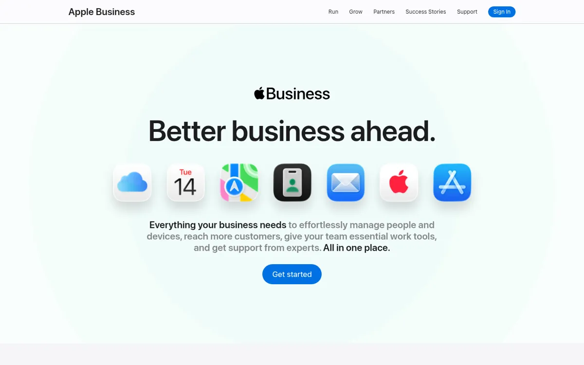 Apple Business Connect page