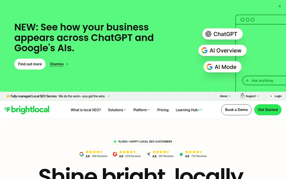 BrightLocal home page