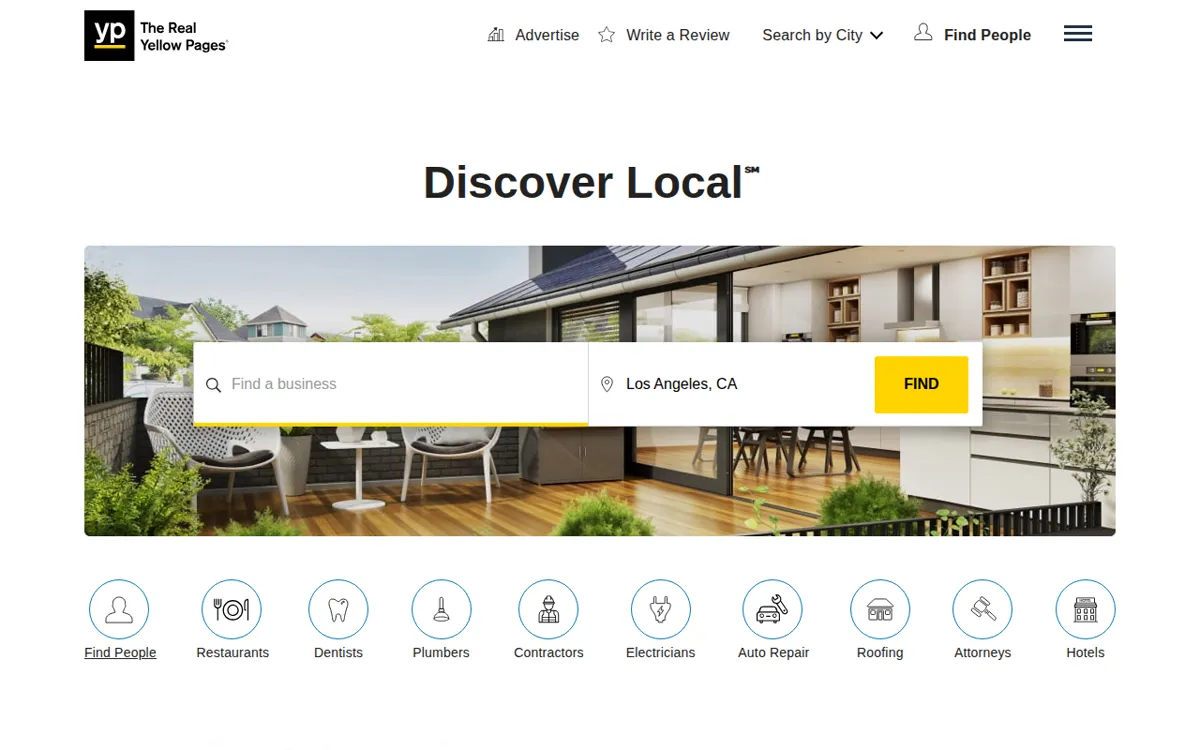 Yellow Pages home page