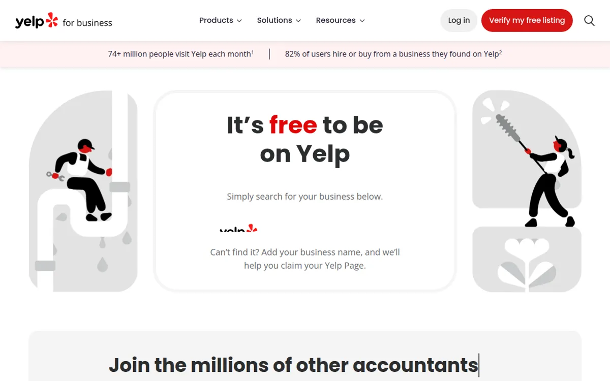 Yelp for Business page